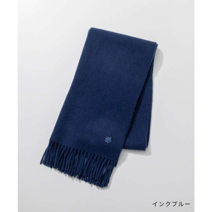 メゾンキツネMAISONKITSUNELM06201WA0018スカーフFOXHEADPATCHSCARFメンズフォックスヘッドパッチマフラーウールおしゃれプレゼントギフト贈り物シンプル誕生日記念お祝い秋冬防寒