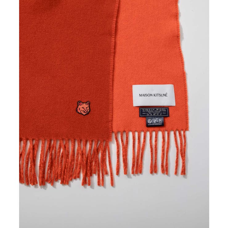 メゾンキツネMAISONKITSUNELM06201WA0018スカーフFOXHEADPATCHSCARFメンズフォックスヘッドパッチマフラーウールおしゃれプレゼントギフト贈り物シンプル誕生日記念お祝い秋冬防寒