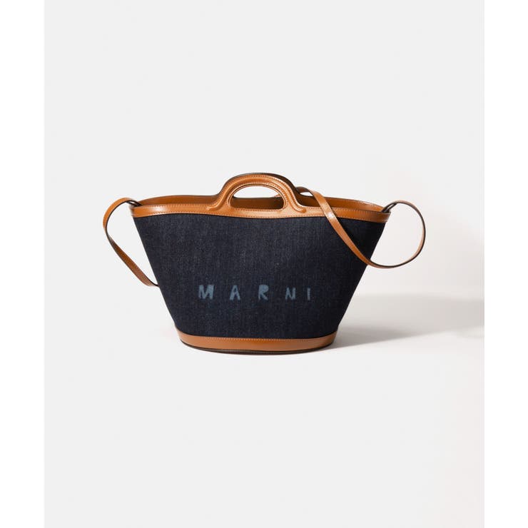 マルニMARNIBMMP0097L1P4891ハンドバッグトロピカリアレディースバッグショルダーバッグTROPICALIAデニムスモールトートバッグ手提げレザーバスケットロゴ通勤通学旅行おしゃれプレゼントギフト贈り物シンプル誕生日記念お祝いネイビー