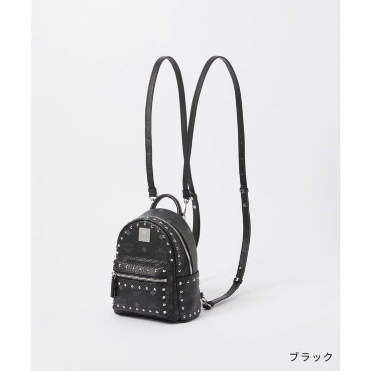 エムシーエムMCMMMK8AVE04バックパックスタークレディースバッグデイパックリュックサックスタッズレザーお出かけ通勤通学旅行軽量ギフトプレゼントSTARKBACKPACK誕生日記念ブラックコニャック