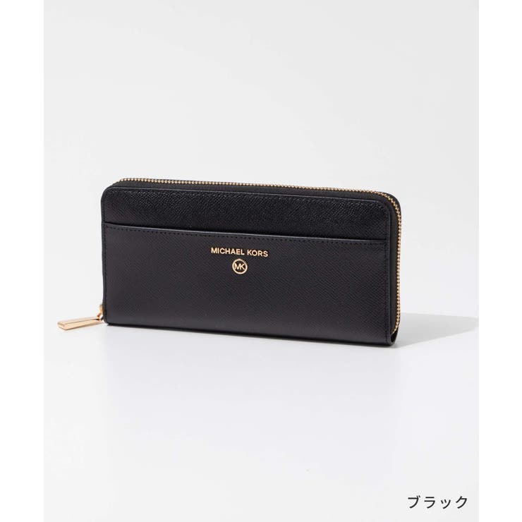 マイケルコースMICHAELKORS34H1GT9E8L長財布POCKETZACONTNTLレディース財布レザーロングウォレットロゴラウンドファスナープレゼントおしゃれギフトお祝い記念ラゲージブラック
