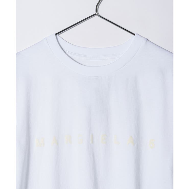 エムエム6MM6S52GC0265S24312Tシャツレディーストップスメゾンマルジェラ半袖カットソーロゴTクルーネックグロウインザダークカジュアルGLOWINTHEDARKシンプル春夏コットン綿ホワイトブラックSM