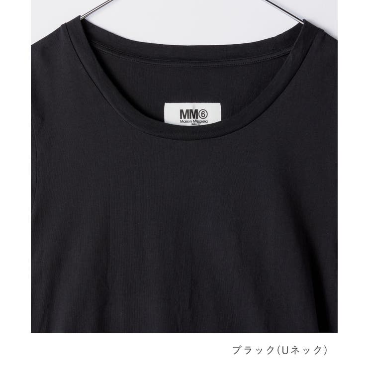 エムエム6MM6S52GC0189S24405Tシャツレディーストップスメゾンマルジェラ半袖カットソーパックTVネックラウンドネックカジュアルシンプル春夏コットン綿無地ブラックSML