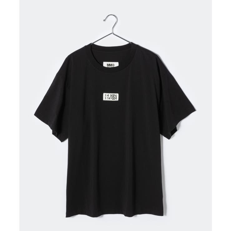 エムエム6MM6S52GC0267S24312Tシャツレディーストップスメゾンマルジェラ半袖カットソーナンバーロゴクルーネックカジュアルシンプル春夏コットン綿ホワイトブラックXSSM