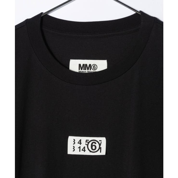 エムエム6MM6S52GC0267S24312Tシャツレディーストップスメゾンマルジェラ半袖カットソーナンバーロゴクルーネックカジュアルシンプル春夏コットン綿ホワイトブラックXSSM