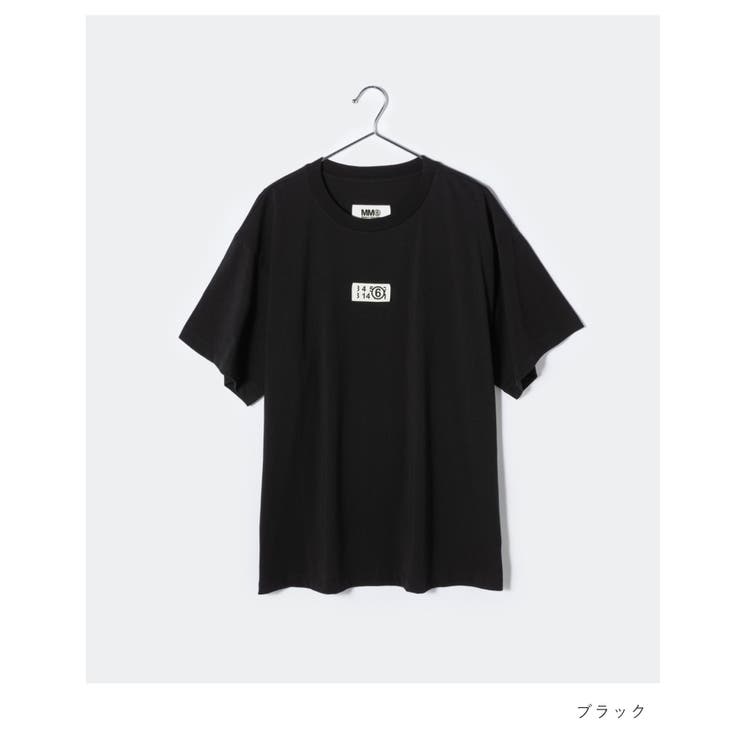 エムエム6MM6S52GC0267S24312Tシャツレディーストップスメゾンマルジェラ半袖カットソーナンバーロゴクルーネックカジュアルシンプル春夏コットン綿ホワイトブラックXSSM