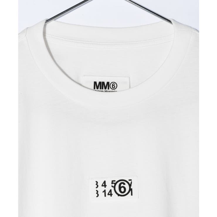 エムエム6MM6S52GC0267S24312Tシャツレディーストップスメゾンマルジェラ半袖カットソーナンバーロゴクルーネックカジュアルシンプル春夏コットン綿ホワイトブラックXSSM