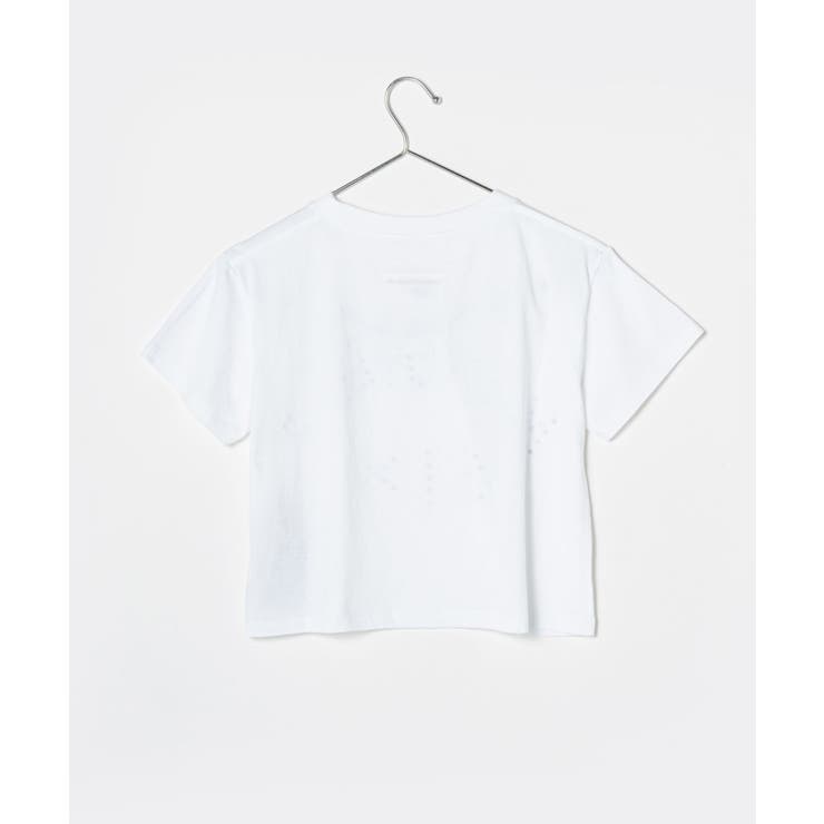 エムエム6MM6S62GD0121S23588Tシャツレディーストップスメゾンマルジェラ半袖カットソーショート丈ロゴTスタッズ装飾クルーネックカジュアルシンプル春夏コットン綿大きいサイズホワイトブラックXSSM
