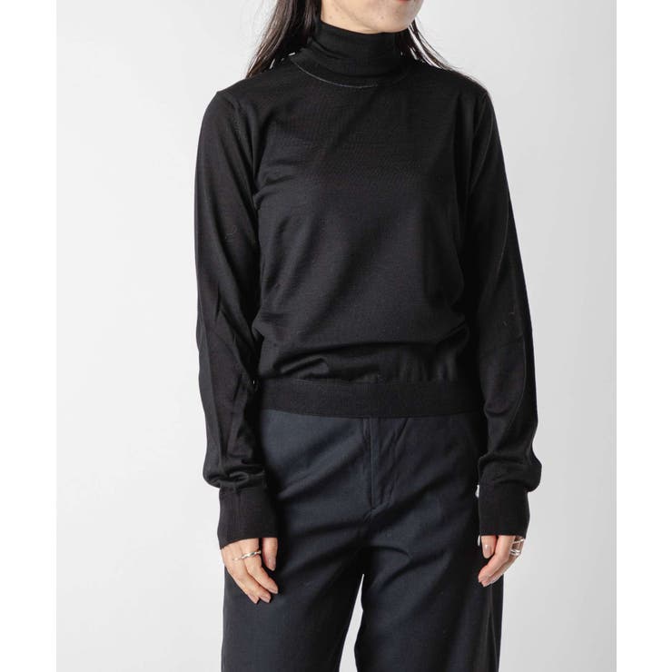 メゾンマルジェラMAISONMARGIELASI0HA0006S17814セーターPULLOVERレディーストップスワークインプログレスハイネックセーターニットメリノウールタートルネック長袖ウェア秋冬シンプルギフトプレゼントブラックXSSML