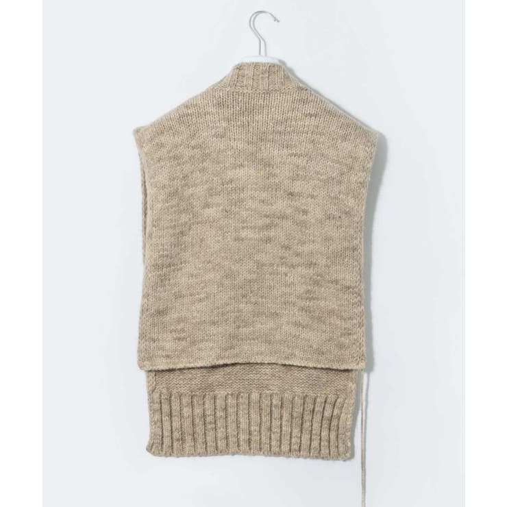 メゾンマルジェラMAISONMARGIELASI0TH0001S17802ベストSTOLEレディーストップスVネックボタニカルダイニットタバードリブ編み4ステッチオーバーサイズコットンウールジレウェア秋冬シンプルギフトプレゼントライトブラウンブラウンSM