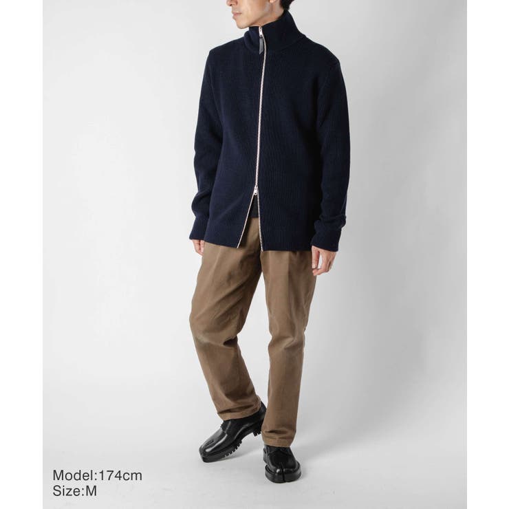 メゾンマルジェラMAISONMARGIELASI1HA0013S17781ニットPULLOVERメンズトップスジップアップカーディガンロングスリーブリブ編みゲージ74ステッチコットンウールウェア秋冬シンプルギフトプレゼントネイビーブラックXSSML