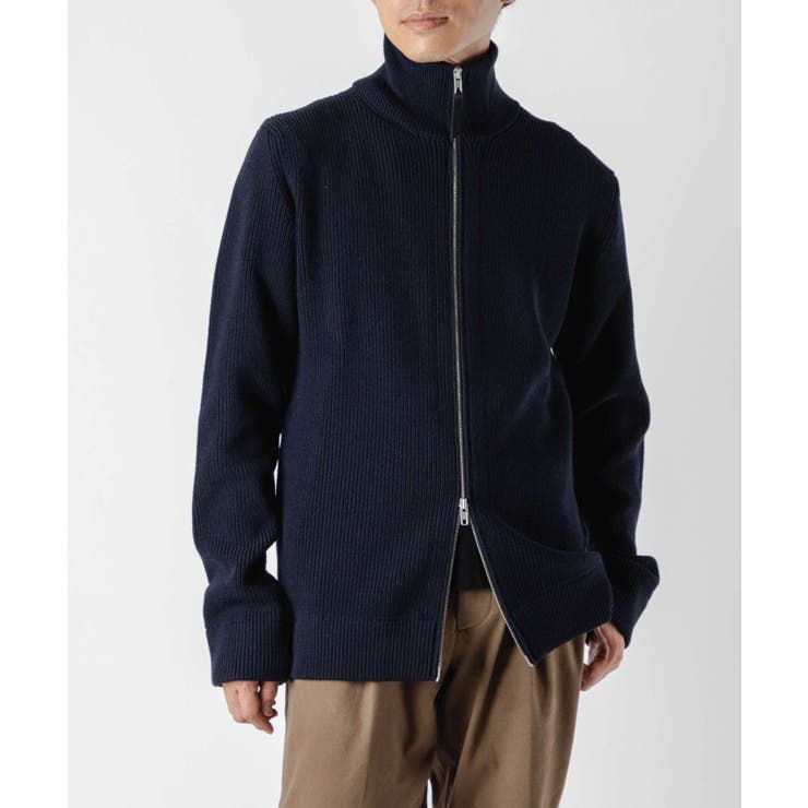 メゾンマルジェラMAISONMARGIELASI1HA0013S17781ニットPULLOVERメンズトップスジップアップカーディガンロングスリーブリブ編みゲージ74ステッチコットンウールウェア秋冬シンプルギフトプレゼントネイビーブラックXSSML