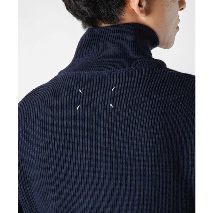 メゾンマルジェラMAISONMARGIELASI1HA0013S17781ニットPULLOVERメンズトップスジップアップカーディガンロングスリーブリブ編みゲージ74ステッチコットンウールウェア秋冬シンプルギフトプレゼントネイビーブラックXSSML