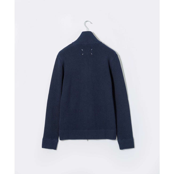 メゾンマルジェラMAISONMARGIELASI1HA0013S17781ニットPULLOVERメンズトップスジップアップカーディガンロングスリーブリブ編みゲージ74ステッチコットンウールウェア秋冬シンプルギフトプレゼントネイビーブラックXSSML