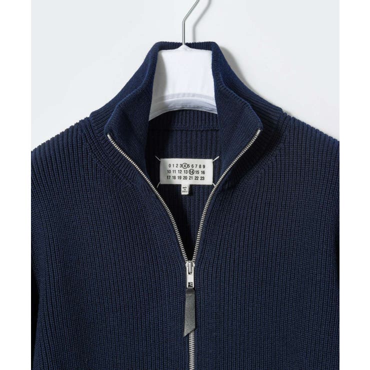 メゾンマルジェラMAISONMARGIELASI1HA0013S17781ニットPULLOVERメンズトップスジップアップカーディガンロングスリーブリブ編みゲージ74ステッチコットンウールウェア秋冬シンプルギフトプレゼントネイビーブラックXSSML