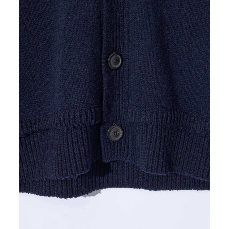 メゾンマルジェラMAISONMARGIELASI1GP0003S18064ニットSWEATERメンズトップス長袖エルボーパッチカーディガンVネックロングスリーブリブ編み4ステッチ秋冬ネイビーXSSML