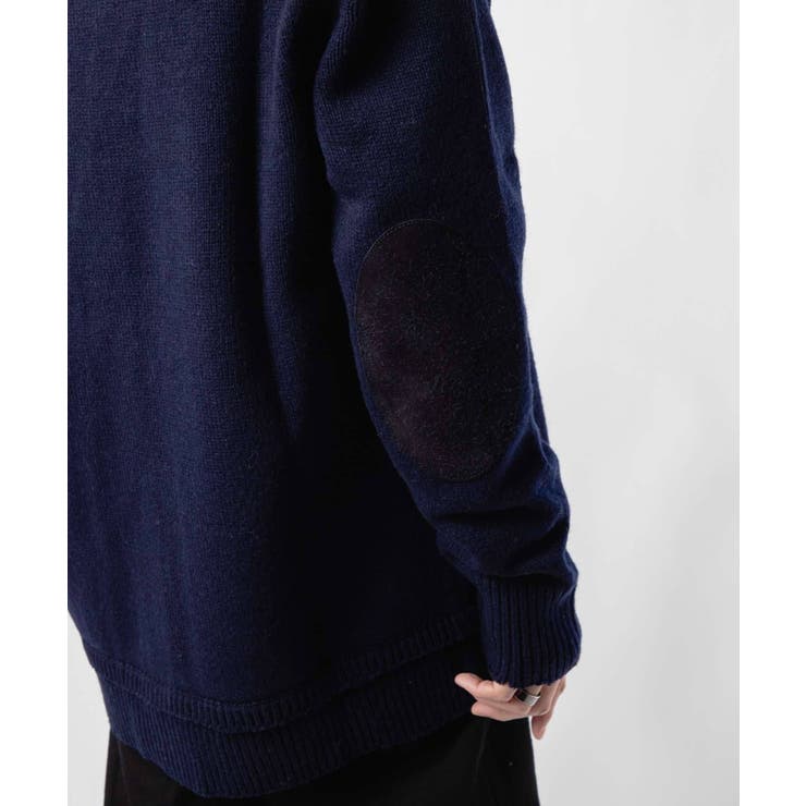 メゾンマルジェラMAISONMARGIELASI1GP0003S18064ニットSWEATERメンズトップス長袖エルボーパッチカーディガンVネックロングスリーブリブ編み4ステッチ秋冬ネイビーXSSML