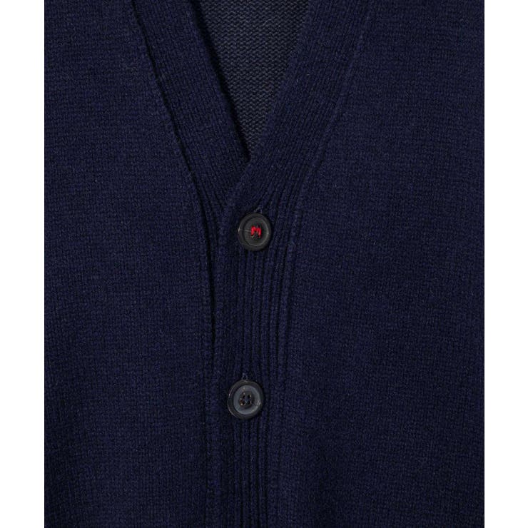 メゾンマルジェラMAISONMARGIELASI1GP0003S18064ニットSWEATERメンズトップス長袖エルボーパッチカーディガンVネックロングスリーブリブ編み4ステッチ秋冬ネイビーXSSML