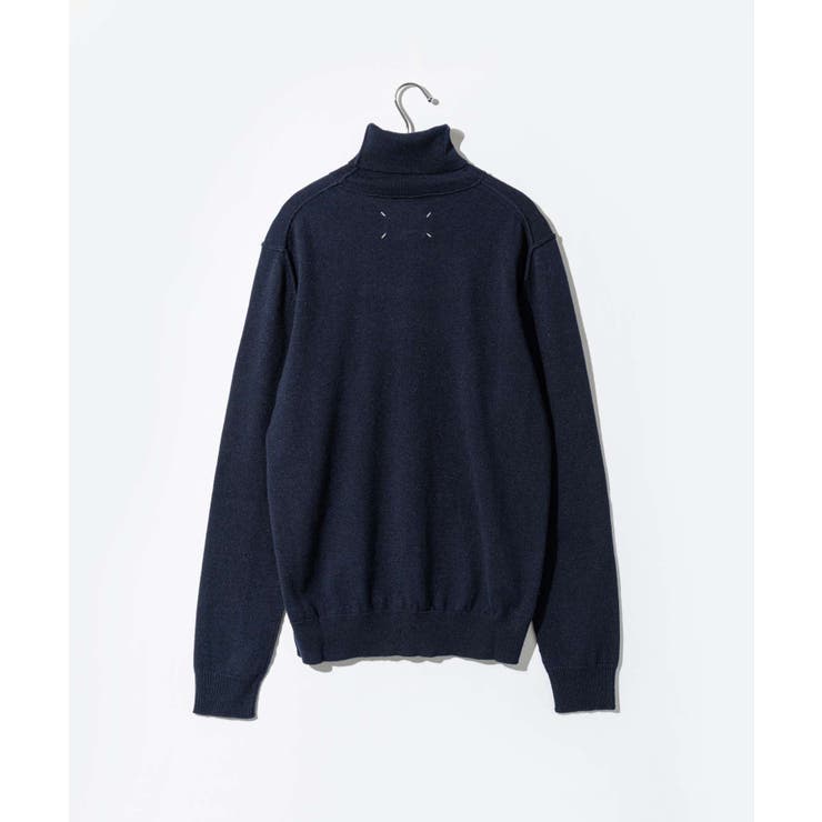 メゾンマルジェラMAISONMARGIELASI1HA0010S17783ニットPULLOVERメンズトップス長袖ハイネックジエコカシミアセーターロングスリーブリブ4ステッチタートルネックアウトサイドシーム秋冬ネイビーXSSML