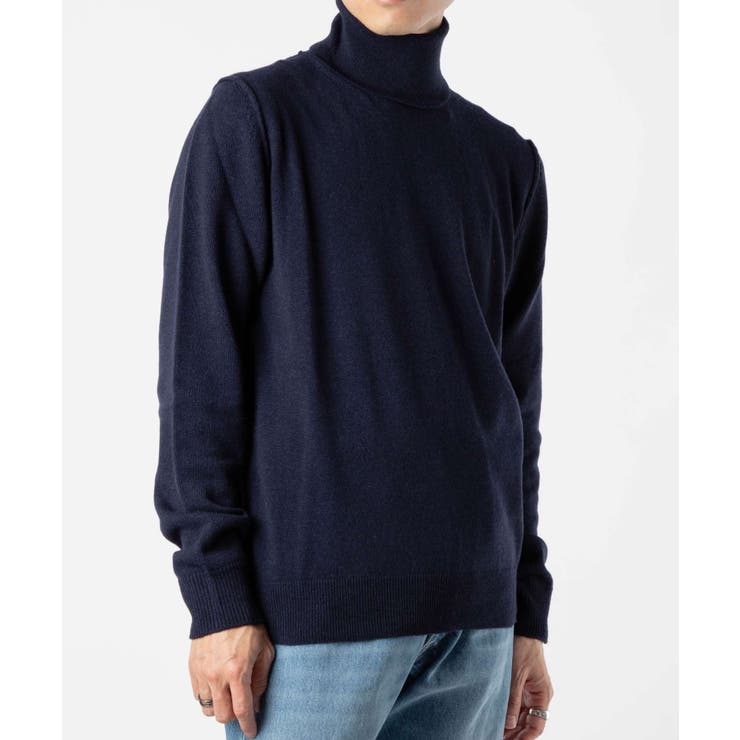 メゾンマルジェラMAISONMARGIELASI1HA0010S17783ニットPULLOVERメンズトップス長袖ハイネックジエコカシミアセーターロングスリーブリブ4ステッチタートルネックアウトサイドシーム秋冬ネイビーXSSML