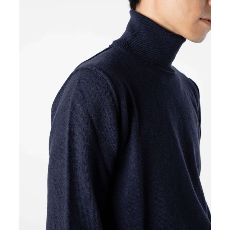 メゾンマルジェラMAISONMARGIELASI1HA0010S17783ニットPULLOVERメンズトップス長袖ハイネックジエコカシミアセーターロングスリーブリブ4ステッチタートルネックアウトサイドシーム秋冬ネイビーXSSML