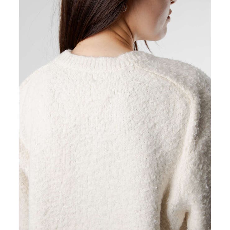 メゾンマルジェラMAISONMARGIELASI0GP0001S17664ニットSWEATERレディーストップス長袖オーバーサイズパイルセータークルーネックロングスリーブリブ編み4ステッチ秋冬オフホワイトブラックXSSM