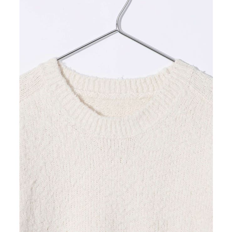 メゾンマルジェラMAISONMARGIELASI0GP0001S17664ニットSWEATERレディーストップス長袖オーバーサイズパイルセータークルーネックロングスリーブリブ編み4ステッチ秋冬オフホワイトブラックXSSM