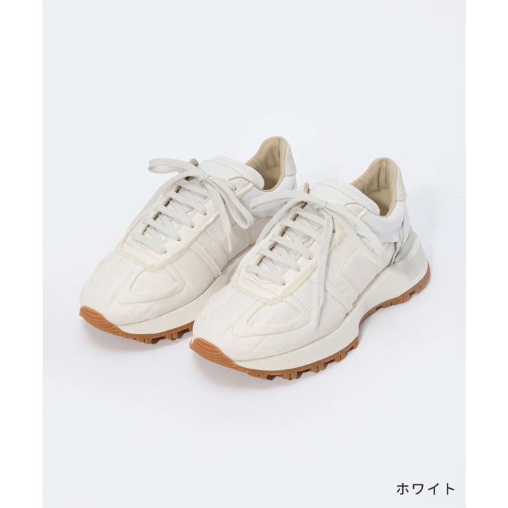 メゾンマルジェラMAISONMARGIELAS37WS0575P4341スニーカーメンズシューズランナーエボリューション50-50ローカットナンバーロゴナイロンレザーカジュアルブランドRunnerEvolution靴ホワイトブラック24.0～29.5cm