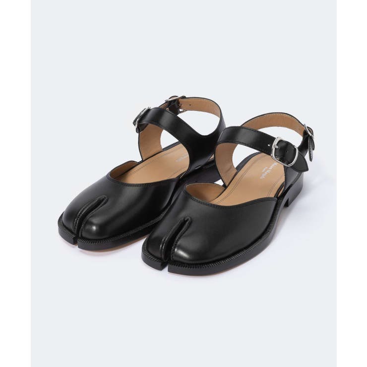 メゾンマルジェラMAISONMARGIELAS58WP0249P3292サンダルTABISANDALSレディースシューズタビパンプスロゴレザーフラットラバーシンプル足袋ミュール靴カジュアルブランドブラック21.5～26.0cm