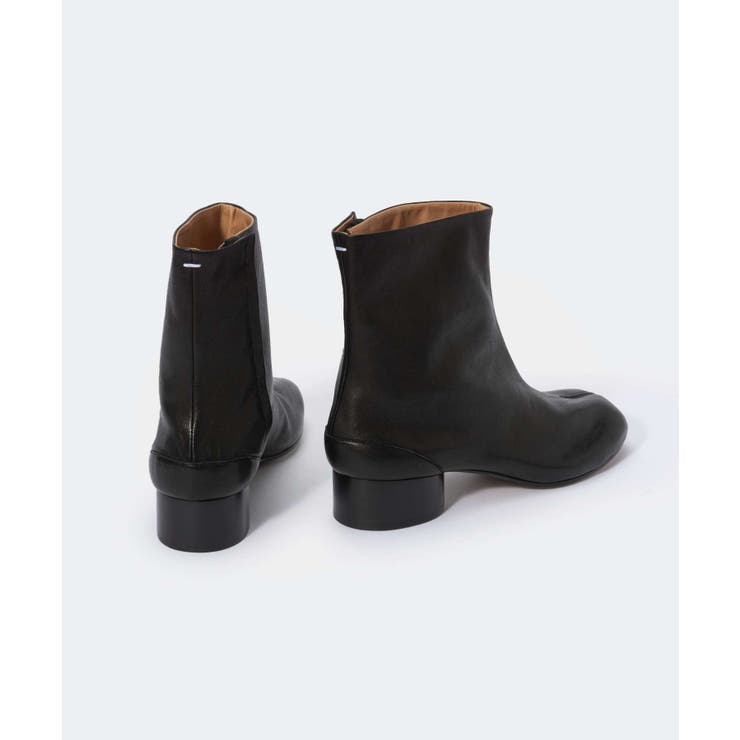 メゾンマルジェラMAISONMARGIELAS58WU0273P3753ブーツTABIBOOTSH30レディースシューズ足袋ブーツタビレザーブランドロゴショートブーツ靴T8013ブラック26.0～26.5cm