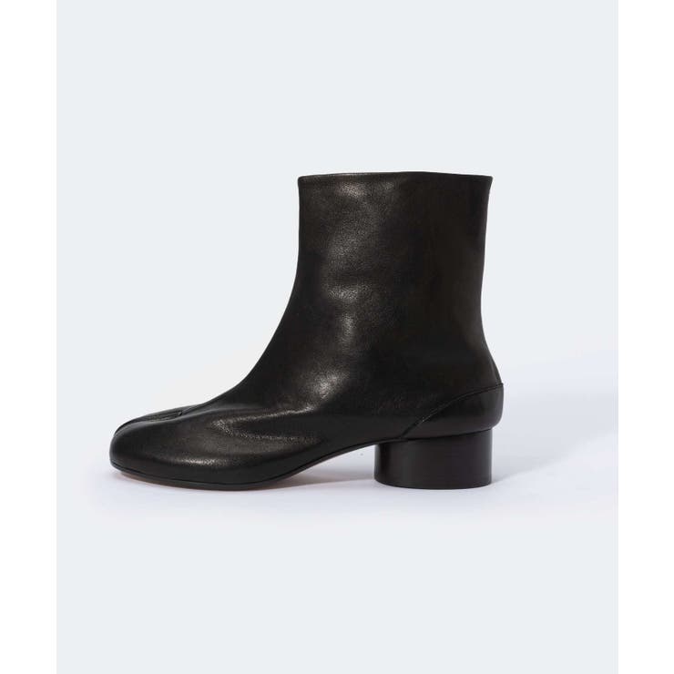メゾンマルジェラMAISONMARGIELAS58WU0273P3753ブーツTABIBOOTSH30レディースシューズ足袋ブーツタビレザーブランドロゴショートブーツ靴T8013ブラック26.0～26.5cm