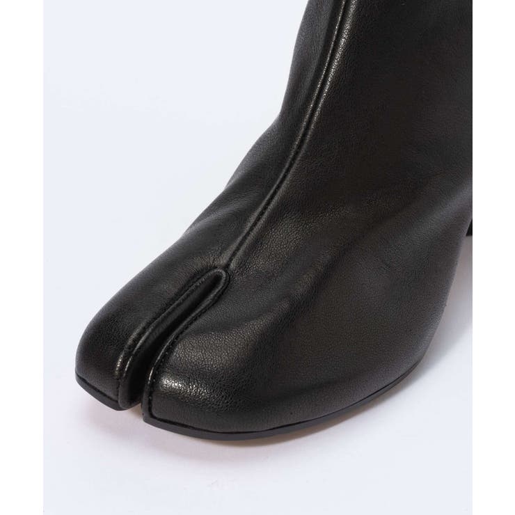 メゾンマルジェラMAISONMARGIELAS58WU0273P3753ブーツTABIBOOTSH30レディースシューズ足袋ブーツタビレザーブランドロゴショートブーツ靴T8013ブラック26.0～26.5cm