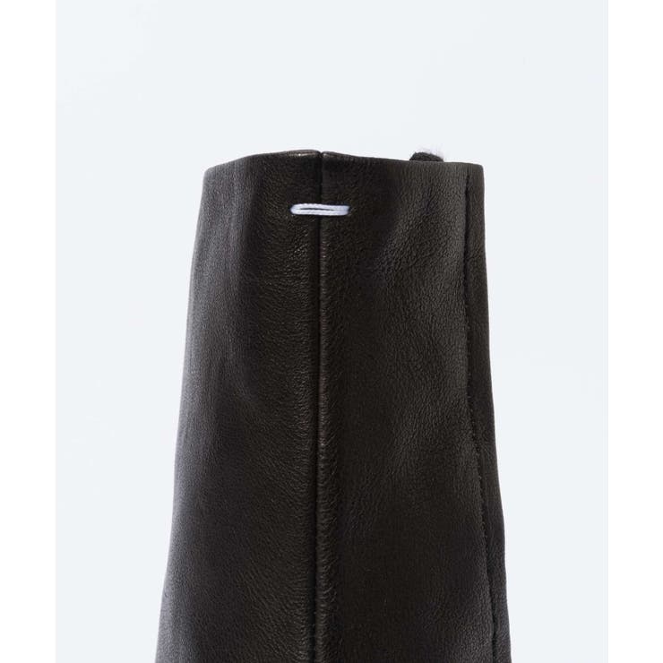 メゾンマルジェラMAISONMARGIELAS58WU0273P3753ブーツTABIBOOTSH30レディースシューズ足袋ブーツタビレザーブランドロゴショートブーツ靴T8013ブラック26.0～26.5cm
