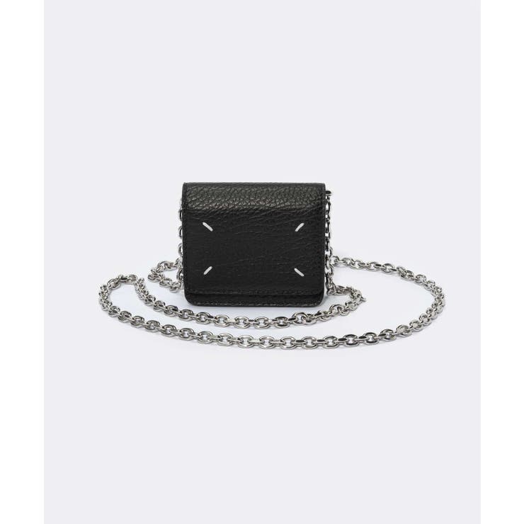 メゾンマルジェラMAISONMARGIELASA3UI0009P4455小銭入れレディース財布スモールチェーンウォレットコインケースミニ財布レザープレゼントシンプルコンパクト斜め掛け肩掛け4ステッチギフトWALLETONCHAINSMALLブラック