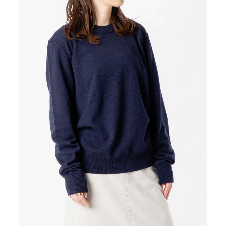 メゾンマルジェラMAISONMARGIELASI1HA0008S17783ニットメンズレディーストップスセーター長袖ジャンパーカシミアロングスリーブクルーネックカシミヤ厚手秋冬PULLOVERネイビーSML
