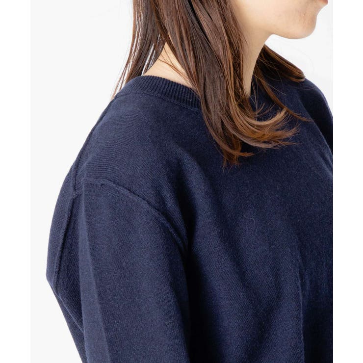 メゾンマルジェラMAISONMARGIELASI1HA0008S17783ニットメンズレディーストップスセーター長袖ジャンパーカシミアロングスリーブクルーネックカシミヤ厚手秋冬PULLOVERネイビーSML