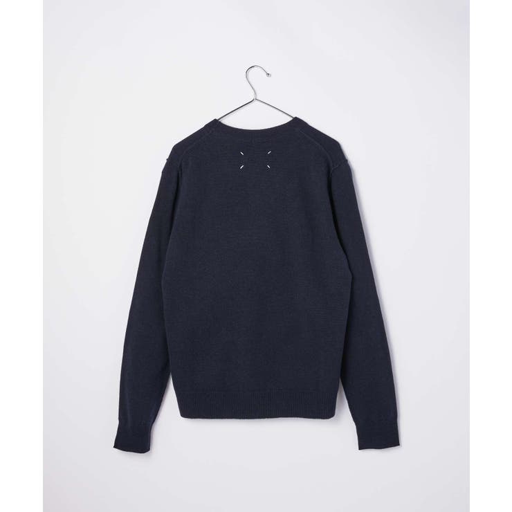 メゾンマルジェラMAISONMARGIELASI1HA0008S17783ニットメンズレディーストップスセーター長袖ジャンパーカシミアロングスリーブクルーネックカシミヤ厚手秋冬PULLOVERネイビーSML