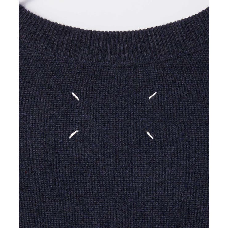 メゾンマルジェラMAISONMARGIELASI1HA0008S17783ニットメンズレディーストップスセーター長袖ジャンパーカシミアロングスリーブクルーネックカシミヤ厚手秋冬PULLOVERネイビーSML