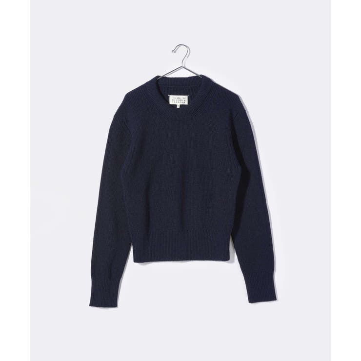 メゾンマルジェラMAISONMARGIELASI1HA0012S17781ニットメンズトップス長袖スティッチ春秋シンプルコットンウールPULLOVERネイビーSML