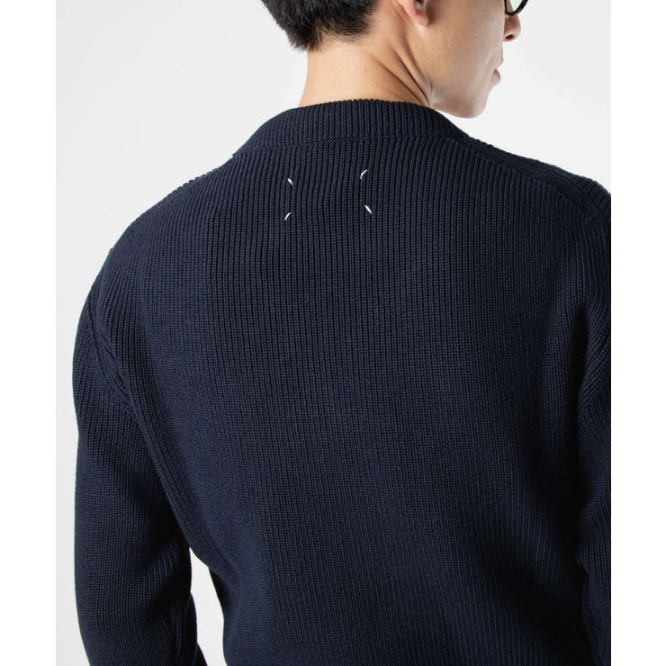 メゾンマルジェラMAISONMARGIELASI1HA0012S17781ニットメンズトップス長袖スティッチ春秋シンプルコットンウールPULLOVERネイビーSML