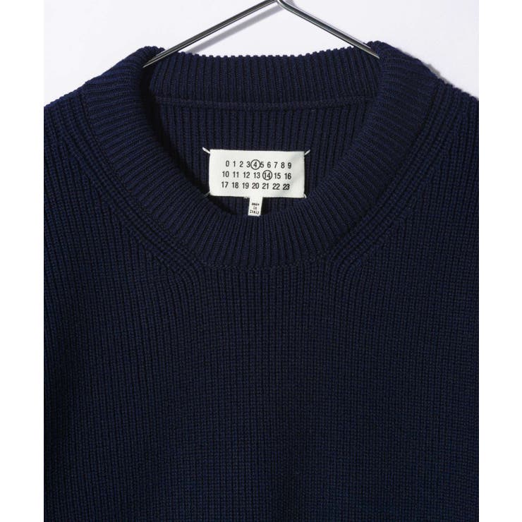メゾンマルジェラMAISONMARGIELASI1HA0012S17781ニットメンズトップス長袖スティッチ春秋シンプルコットンウールPULLOVERネイビーSML