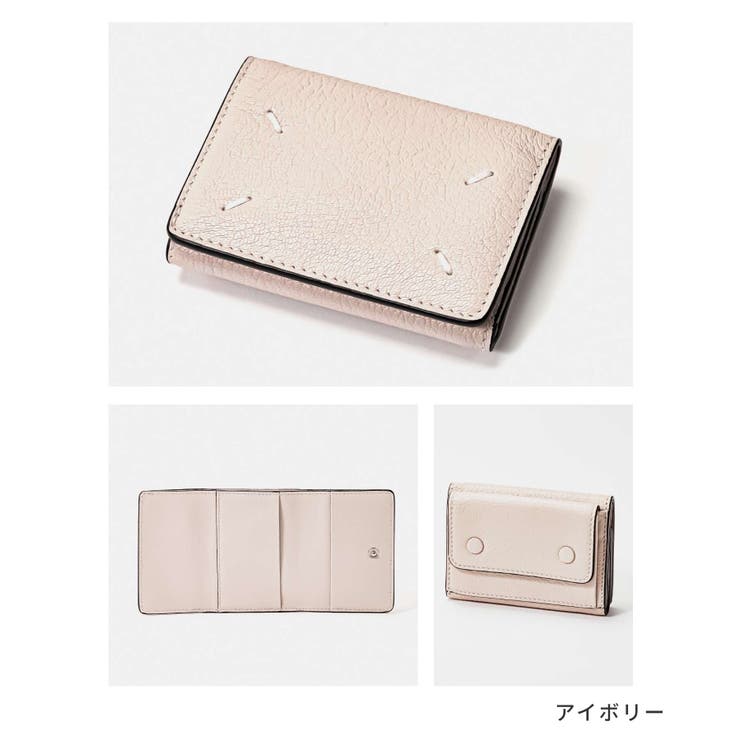 メゾンマルジェラMAISONMARGIELASA3UI0012P4806三つ折り財布レディース財布ミニ財布レザー本革小銭入れコンパクトウォレットシンプル4ステッチお祝い記念コンパクト財布T2003アイボリー