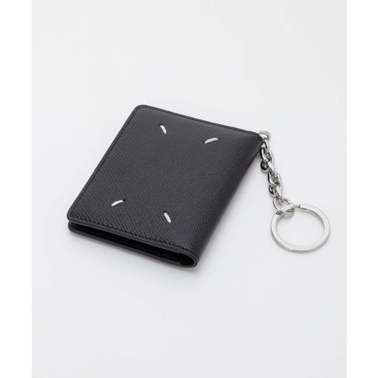 メゾンマルジェラMAISONMARGIELASA2UI0003P4745カードケースメンズレディース財布4ステッチキーリングレザー本革ブランドロゴプレゼントコンパクトウォレットギフトお祝い記念T8013ブラックCARDHOLDERCLIP2KEYRING