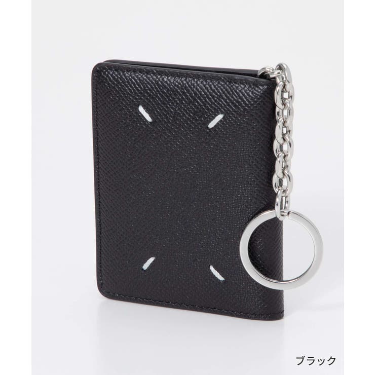 メゾンマルジェラMAISONMARGIELASA2UI0003P4745カードケースメンズレディース財布4ステッチキーリングレザー本革ブランドロゴプレゼントコンパクトウォレットギフトお祝い記念T8013ブラックCARDHOLDERCLIP2KEYRING