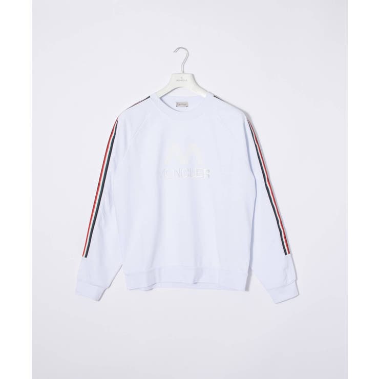 MONCLER モンクレール MONCLERカットソー スウェット生地 ホワイト MONCLER モンクレール カットソー メンズ METALLIC LOGO T-SHIRT