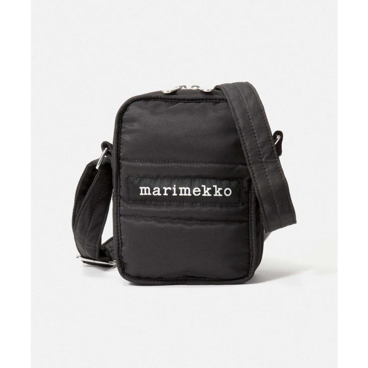 マリメッコMarimekko090805ショルダーバッグレディースバッククロスボディ斜め掛けカジュアルロゴシンプルお出かけBAGギフトプレゼント軽いお祝い009軽量ブラック【2022SS】