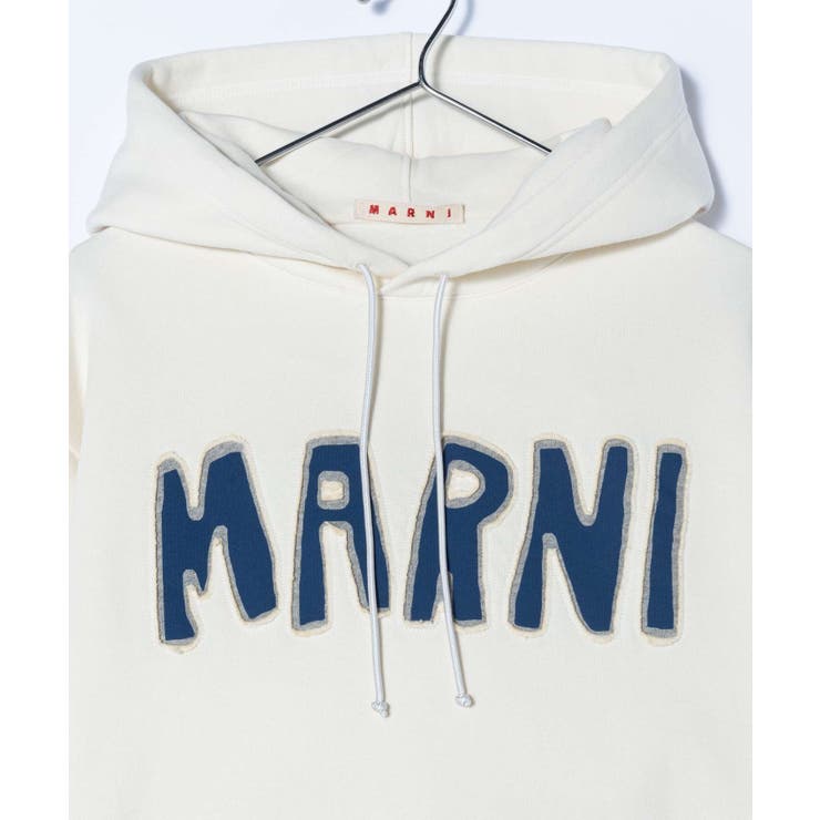 マルニMARNIFUMU0073P5USCU55パーカーメンズトップス長袖プルオーバースウェットロゴ裏起毛カジュアルシンプルコットンオーバーサイズ綿プレゼントギフトオフホワイトブルー464850