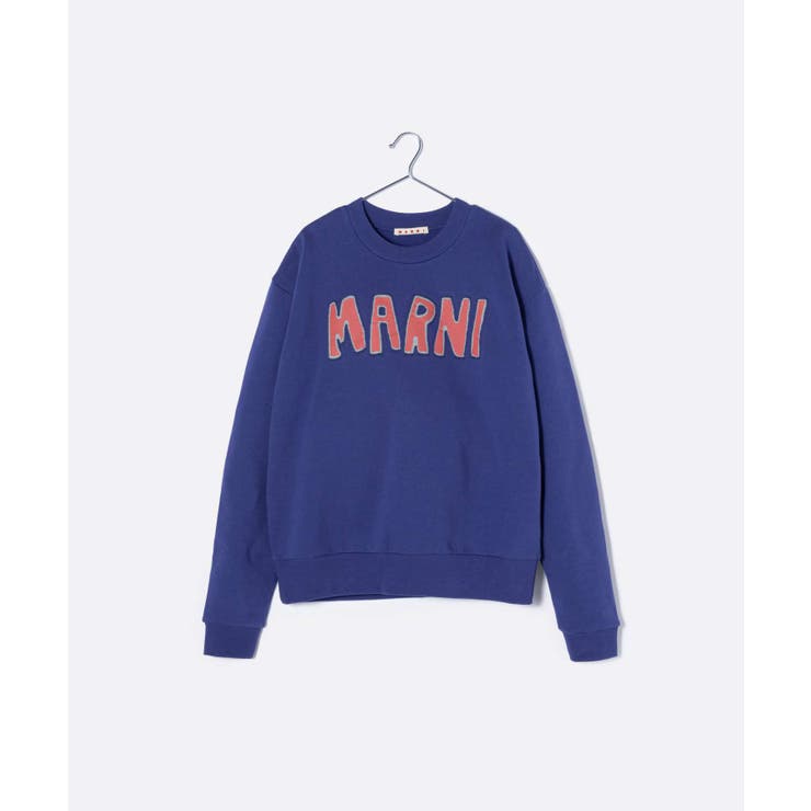 マルニMARNIFUMU0074P5USCU55トレーナーメンズトップス長袖スウェットロゴカジュアルシンプルコットンオーバーサイズ綿プレゼントギフトブルーオレンジ464850