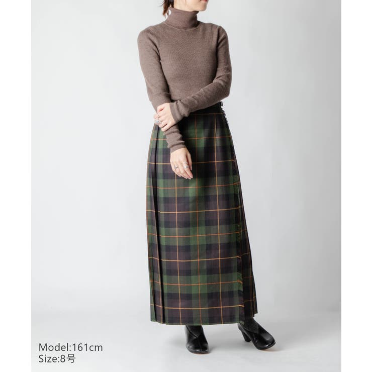 ［超美品］オニールオブダブリン ロング プリーツラップスカート  93cmサイズ8