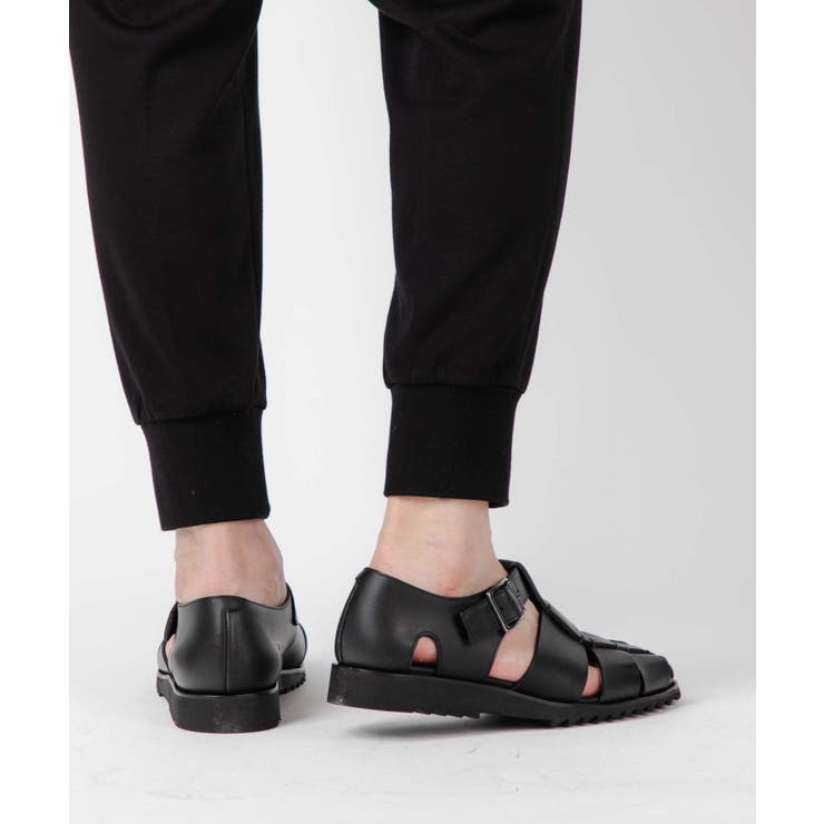 パラブーツPARABOOT123312サンダルPACIFIC(パシフィック)メンズシューズレザーグルカサンダルブラック革靴本革グラディエーター編み込みカジュアルイタリア製プレゼントギフトブラック23.5～28.0cm